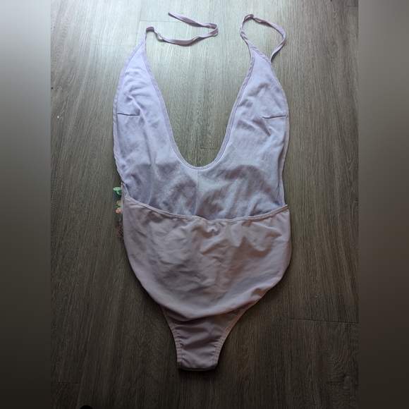 Petit Lilac Pretty Little Thing Sequin Plunge Swimsuit US 8 - Picture 3 of 4